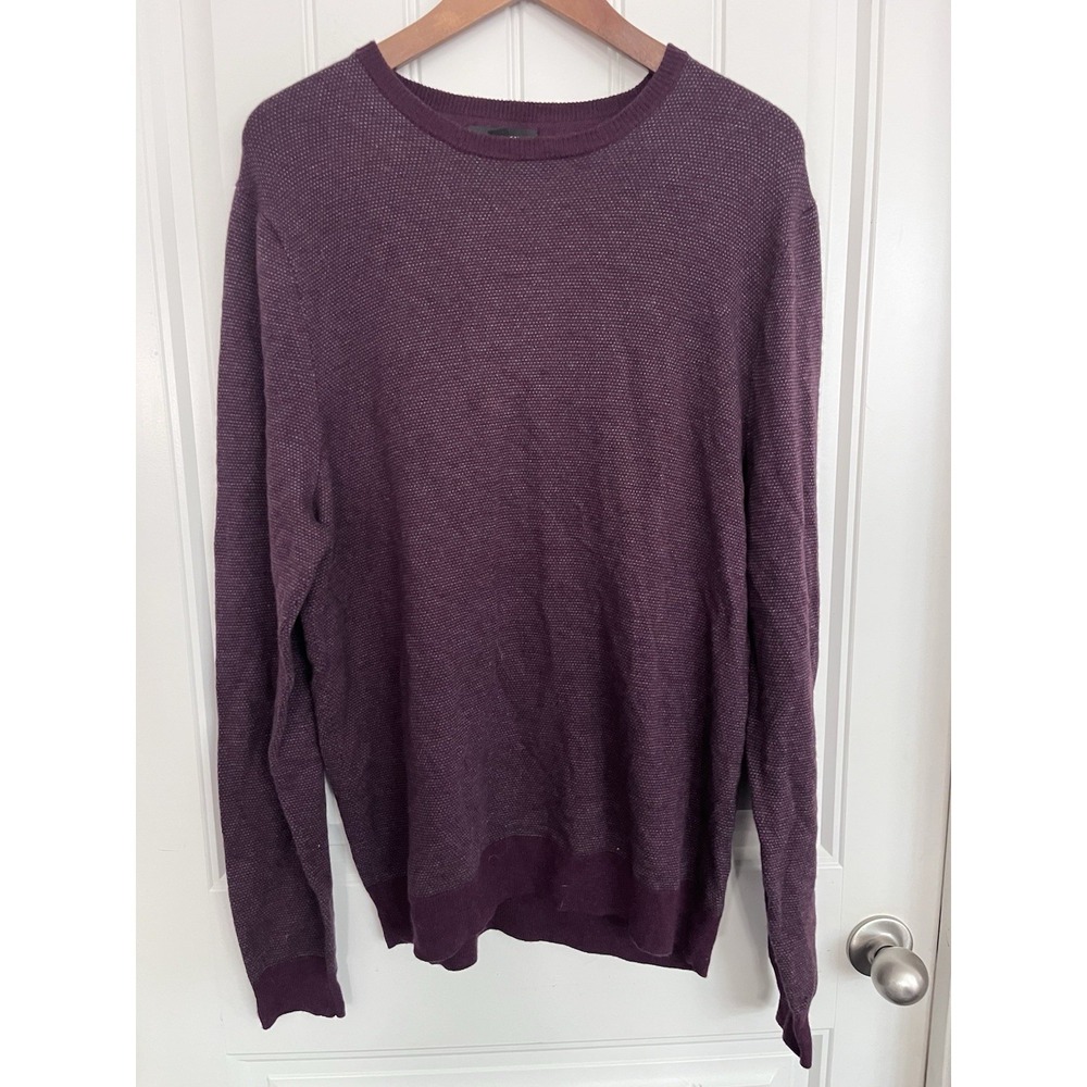 Nordstrom Men's Shop Wool Blend Crewneck Sweater‎ Maroon Mens Size Large 326